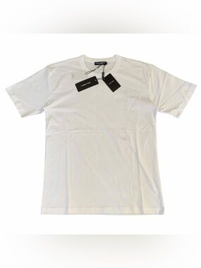 Dolce & Gabbana Men’s White Embroidered DG Logo T-Shirt